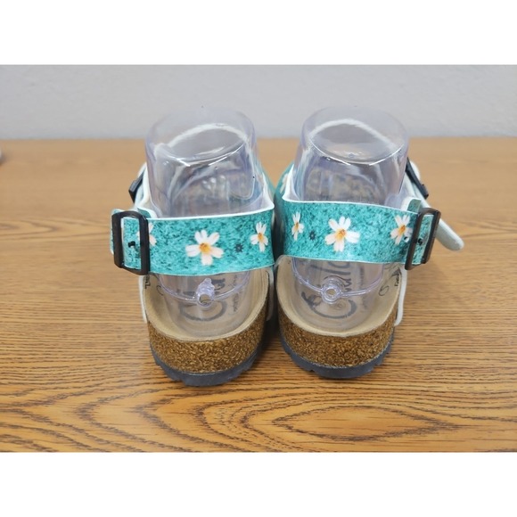 Calceo Women's Buckle Sandals Sz 5.5/6  Euro 36 Green Floral Comfort Shoes Ocean - Picture 3 of 7